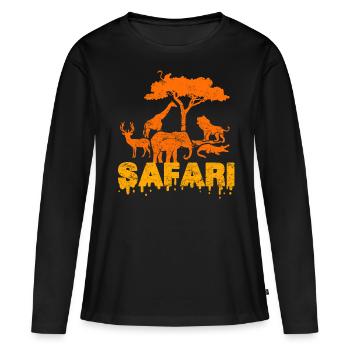 Safari-Tour - Frauen Premium Bio Langarmshirt - Schwarz - Vorne - Julia (174cm)