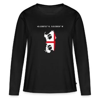 Drapeau Sardaigne île coordonne drapeau - T-shirt manches longues Premium bio Femme - noir - Devant - Julia (174cm)