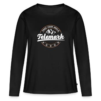 Telemark Ski Talse Free Rétro - T-shirt manches longues Premium bio Femme - noir - Devant - Julia (174cm)