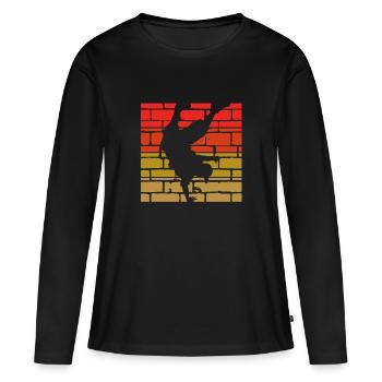 break dance - T-shirt manches longues Premium bio Femme - noir - Devant - Julia (174cm)