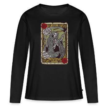 Grim Reaper Tarot T-Shirt Satan Occult Devil Heath - Women's Premium Organic Long Sleeve Shirt - black - Front - Julia (174cm)
