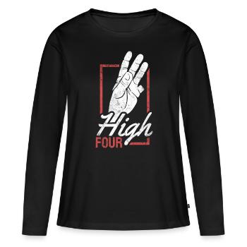 Finger amputation - T-shirt manches longues Premium bio Femme - noir - Devant - Julia (174cm)
