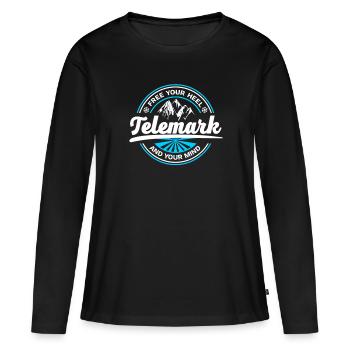 Télémark Ski Retro 4 - T-shirt manches longues Premium bio Femme - noir - Devant - Julia (174cm)