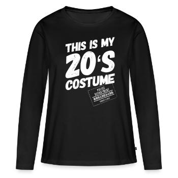 1920 - T-shirt manches longues Premium bio Femme - noir - Devant - Julia (174cm)