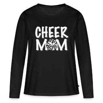Cheer Mom T-Shirt Geschenk Cheerleader Mutter - Frauen Premium Bio Langarmshirt - Schwarz - Vorne - Julia (174cm)