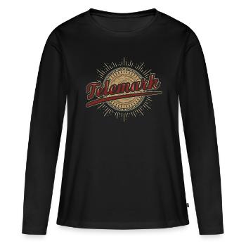Télémark Ski Talon Gratuit Rétro - T-shirt manches longues Premium bio Femme - noir - Devant - Julia (174cm)