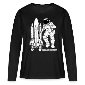 Astronaut - Frauen Premium Bio Langarmshirt - Schwarz - Vorne - Julia (174cm)