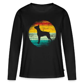 Boxer - T-shirt manches longues Premium bio Femme - noir - Devant - Julia (174cm)