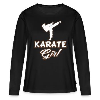 Karate Girl - Frauen Premium Bio Langarmshirt - Schwarz - Vorne - Julia (174cm)