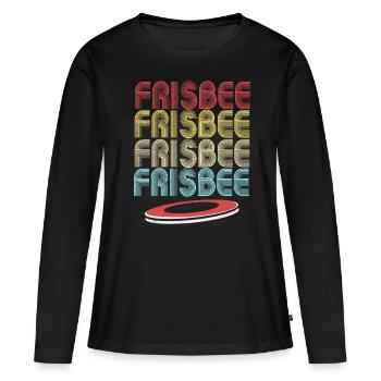 frisbee - T-shirt manches longues Premium bio Femme - noir - Devant - Julia (174cm)