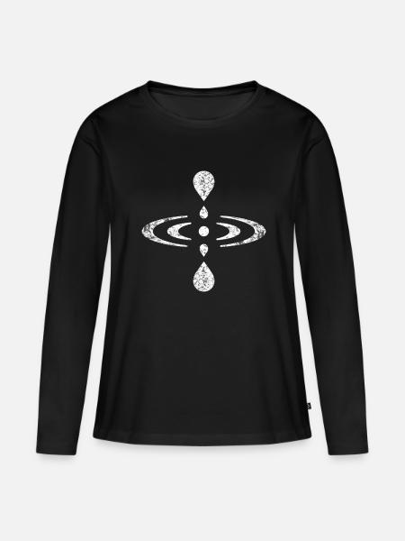 Achtsamkeit Seele - Frauen Premium Bio Langarmshirt - Schwarz