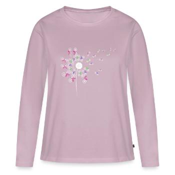 Vélo Pusteblume - T-shirt manches longues Premium bio Femme - rose poudré - Devant - Julia (174cm)