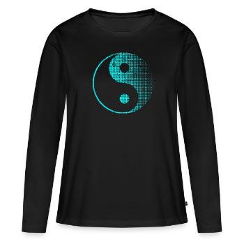 Yin Yang - T-shirt manches longues Premium bio Femme - noir - Devant - Julia (174cm)