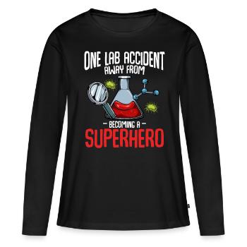 chimiste - T-shirt manches longues Premium bio Femme - noir - Devant - Julia (174cm)