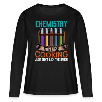 chimiste - T-shirt manches longues Premium bio Femme - noir - Devant - Julia (174cm)