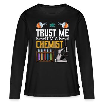 chimiste - T-shirt manches longues Premium bio Femme - noir - Devant - Julia (174cm)