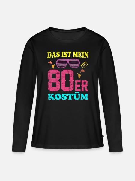 80er Jahre - Frauen Premium Bio Langarmshirt - Schwarz