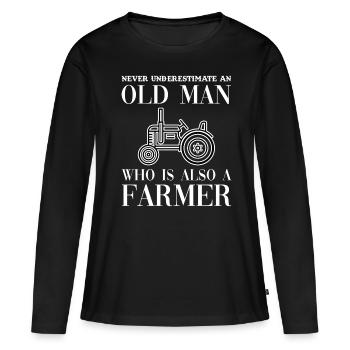 Bauer - Frauen Premium Bio Langarmshirt - Schwarz - Vorne - Julia (174cm)