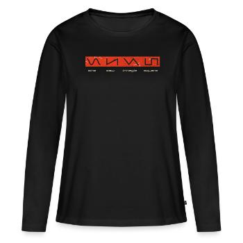 Conception de forme d’onde audio - Acid Nerd Synth 80s - T-shirt manches longues Premium bio Femme - noir - Devant - Julia (174cm)