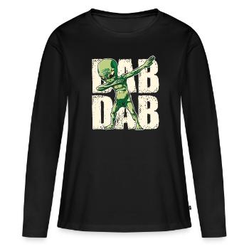 Dabbing Alien Dab Dab - Frauen Premium Bio Langarmshirt - Schwarz - Vorne - Julia (174cm)