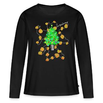 Noël moche - Noël - T-shirt manches longues Premium bio Femme - noir - Devant - Julia (174cm)