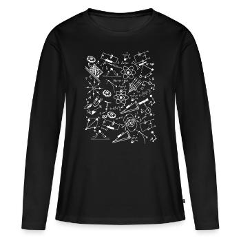 Physique - T-shirt manches longues Premium bio Femme - noir - Devant - Julia (174cm)