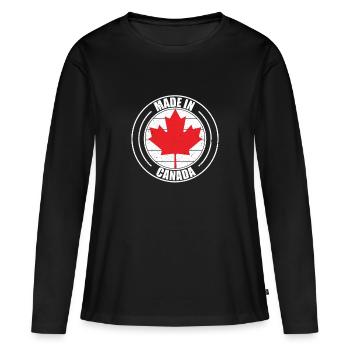 Canada - T-shirt manches longues Premium bio Femme - noir - Devant - Julia (174cm)