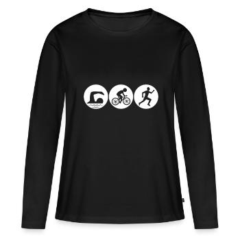 Compétition de triathlon - T-shirt manches longues Premium bio Femme - noir - Devant - Julia (174cm)