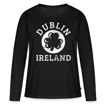 Dublin - T-shirt manches longues Premium bio Femme - noir - Devant - Julia (174cm)