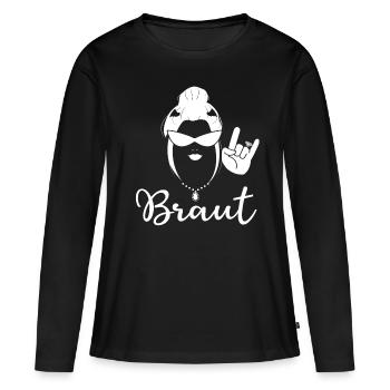 Junggesellenabschied Polterabend Team Braut Rocker - Frauen Premium Bio Langarmshirt - Schwarz - Vorne - Julia (174cm)