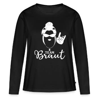 Junggesellenabschied Polterabend Team Braut Rocker - Frauen Premium Bio Langarmshirt - Schwarz - Vorne - Julia (174cm)