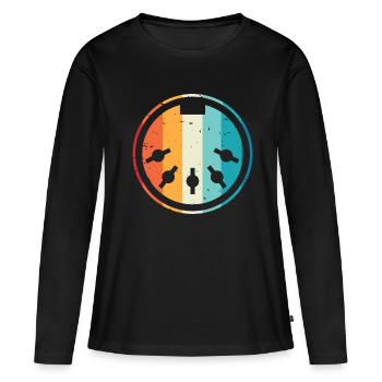 Synthétiseur de câble MIDI Musique électronique - T-shirt manches longues Premium bio Femme - noir - Devant - Julia (174cm)