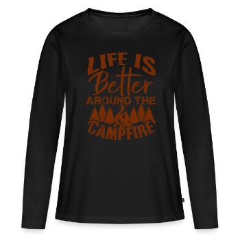 Outdoor - Women's Premium Organic Long Sleeve Shirt - black - Front - Julia (174cm)