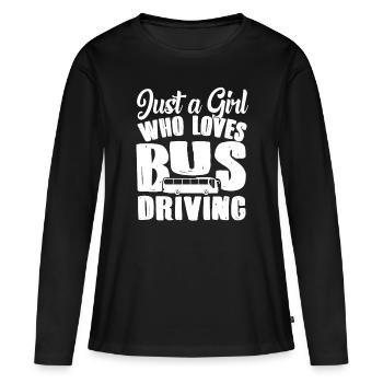 Chauffeur de bus chauffeur de bus - T-shirt manches longues Premium bio Femme - noir - Devant - Julia (174cm)