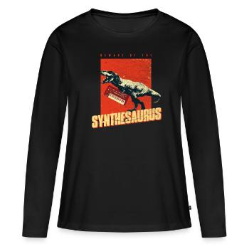Synthétiseur analogique - Synthétiseur T Rex - T-shirt manches longues Premium bio Femme - noir - Devant - Julia (174cm)