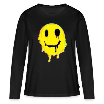 Le cadeau de Molly de médicaments de visage de sourire de MDMA trippé - T-shirt manches longues Premium bio Femme - noir - Devant - Julia (174cm)