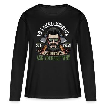 lumberjack - Women's Premium Organic Long Sleeve Shirt - black - Front - Julia (174cm)