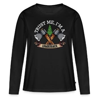 lumberjack - Women's Premium Organic Long Sleeve Shirt - black - Front - Julia (174cm)
