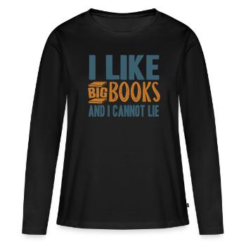 Lire des livres - T-shirt manches longues Premium bio Femme - noir - Devant - Julia (174cm)