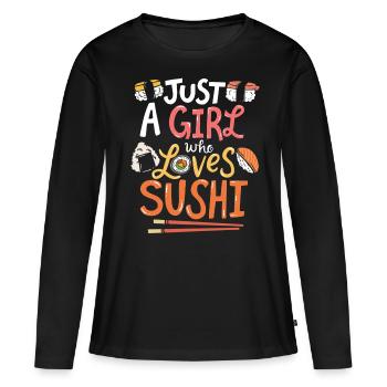 Sushi - T-shirt manches longues Premium bio Femme - noir - Devant - Julia (174cm)