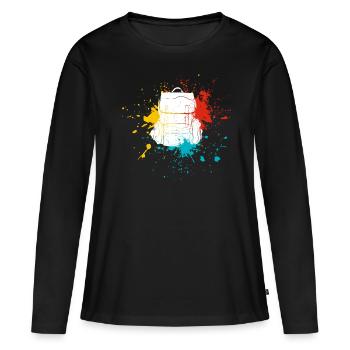 Sac à dos - T-shirt manches longues Premium bio Femme - noir - Devant - Julia (174cm)