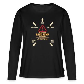 Base Jump - Frauen Premium Bio Langarmshirt - Schwarz - Vorne - Julia (174cm)