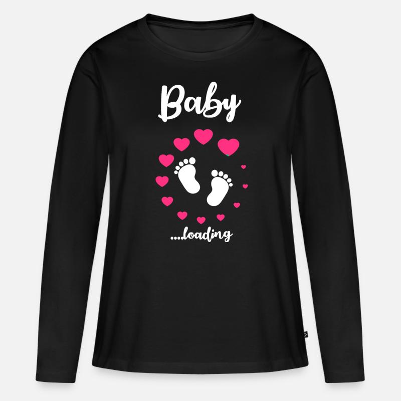 Baby Loading Geschenkidee Geschenk - Frauen Premium Bio Langarmshirt - Schwarz