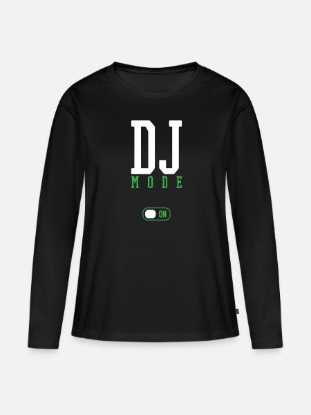 DJ - Frauen Premium Bio Langarmshirt - Schwarz