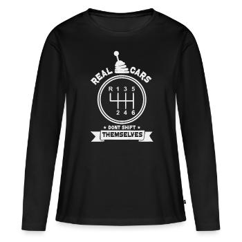 boîte manuelle - T-shirt manches longues Premium bio Femme - noir - Devant - Julia (174cm)