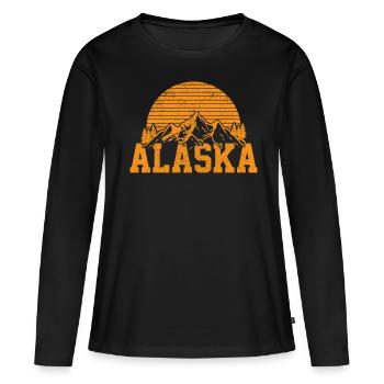 Alaska - T-shirt manches longues Premium bio Femme - noir - Devant - Julia (174cm)