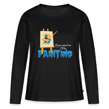 artiste - T-shirt manches longues Premium bio Femme - noir - Devant - Julia (174cm)