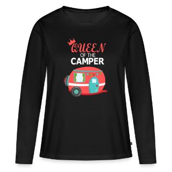 Cadeau Camping Caravane Femme Caravane - T-shirt manches longues Premium bio Femme - noir - Devant - Julia (174cm)