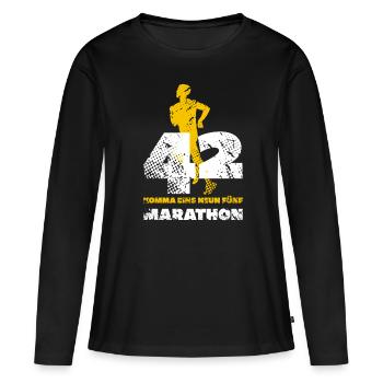 marathon - T-shirt manches longues Premium bio Femme - noir - Devant - Julia (174cm)