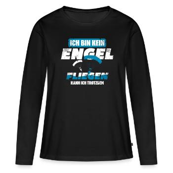 Gleitschirm Paragliding - Frauen Premium Bio Langarmshirt - Schwarz - Vorne - Julia (174cm)